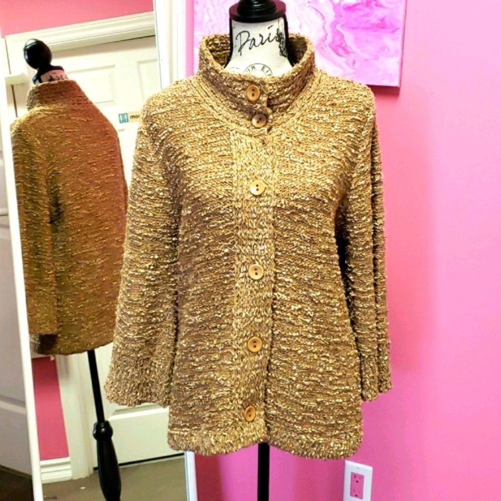 Juli 💛🤎 Gold High Neck Sweater Top Blouse Shirt